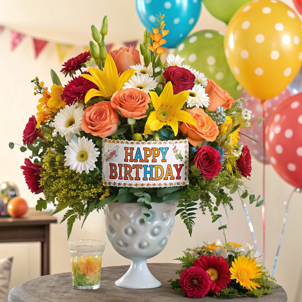 Birthday celebration flowers