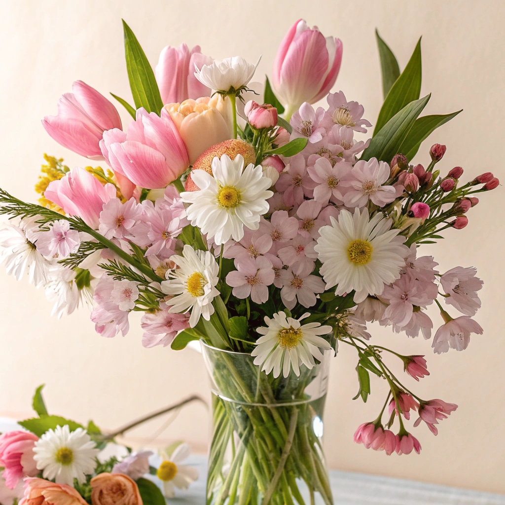 Hands arranging flowers